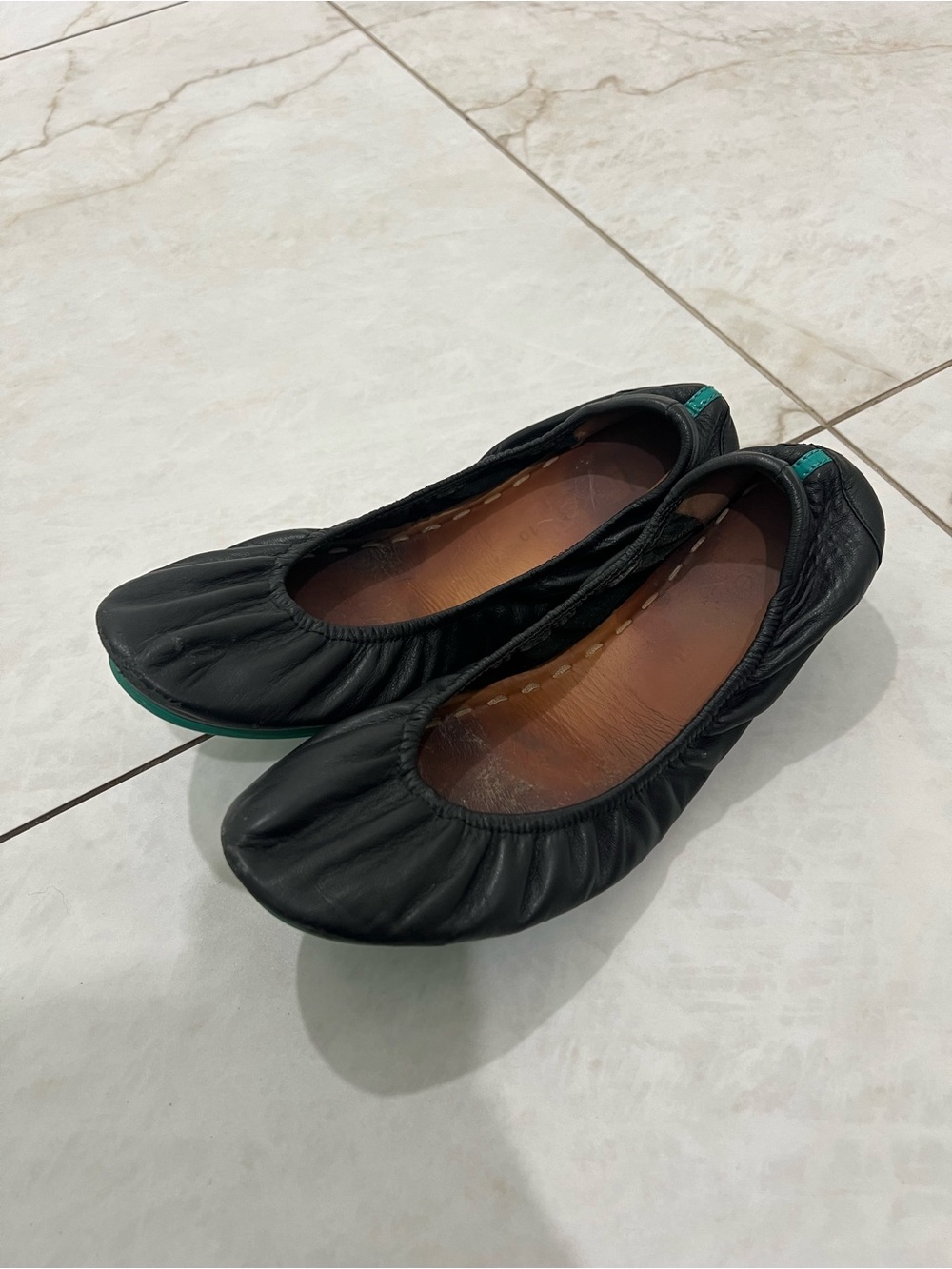 Tieks Black Nappa Leather Ballet Flats Size 10 US $210